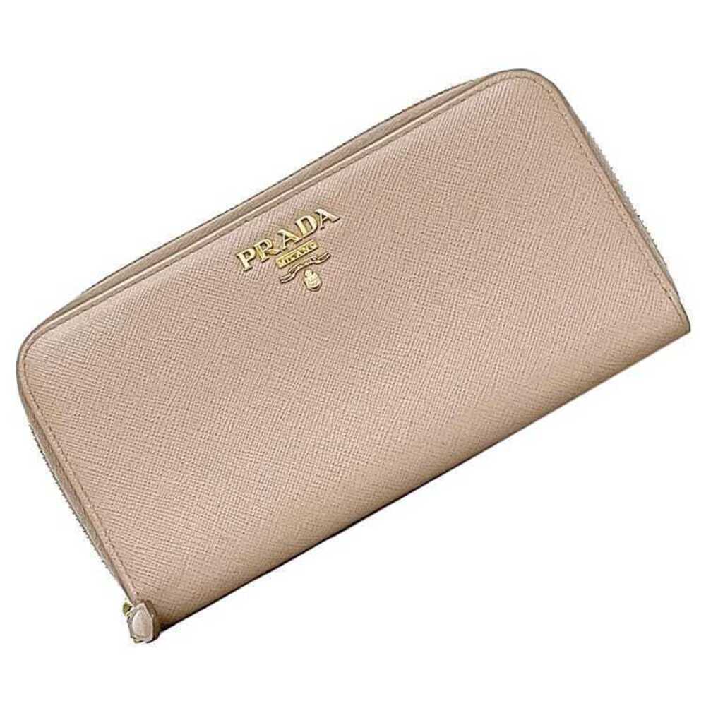 Prada Zip Long Wallet Saffiano Leather Accessories Beige Tan